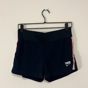 Y2K Nike Navy Athletic Shorts with Side Stripes - Size S